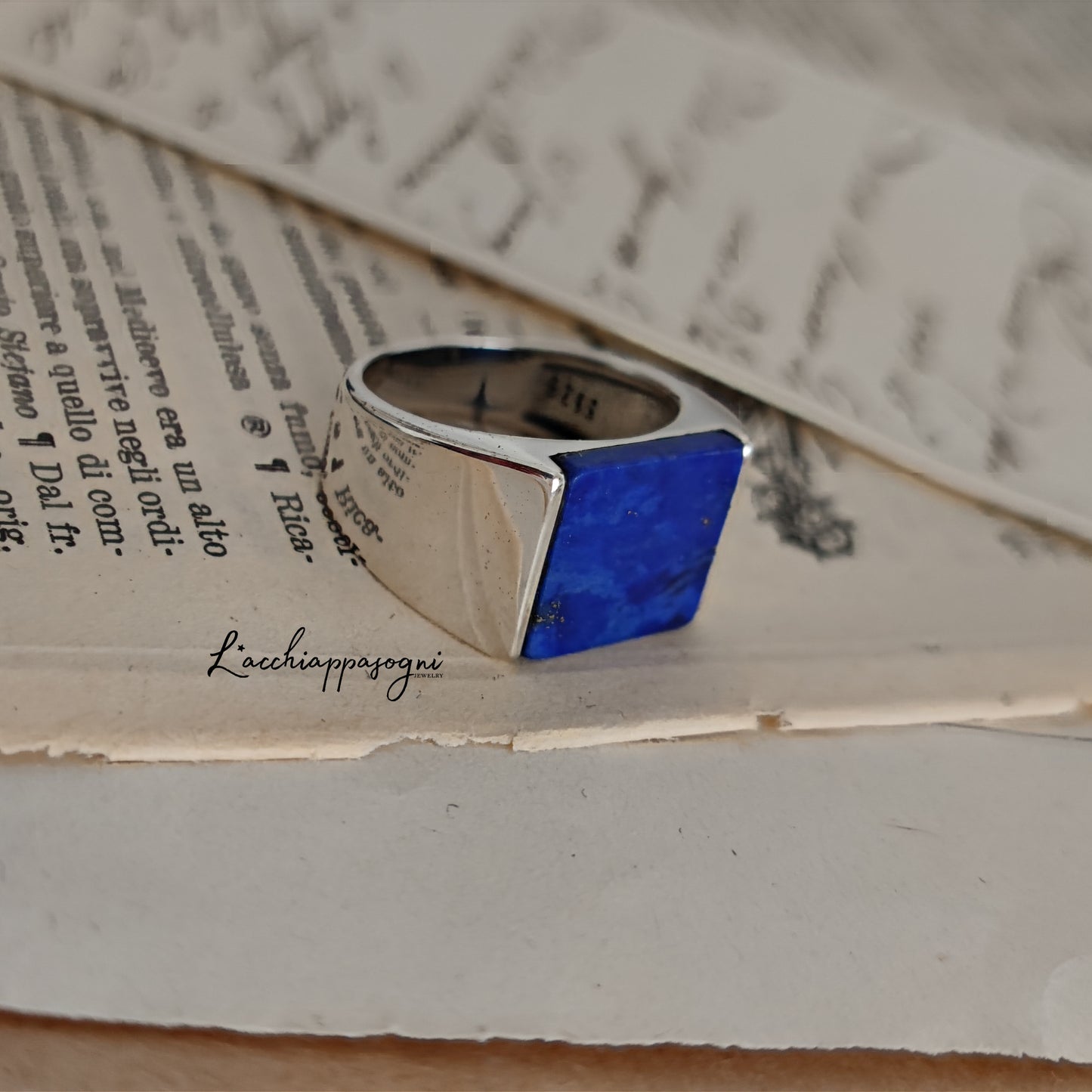 ULTIMO PEZZO Anello solare in argento 925 e Lapislazzuli