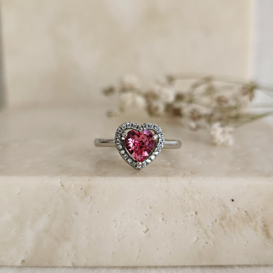 Anello di fidanzamento Cuore di Cristallo, Rosa