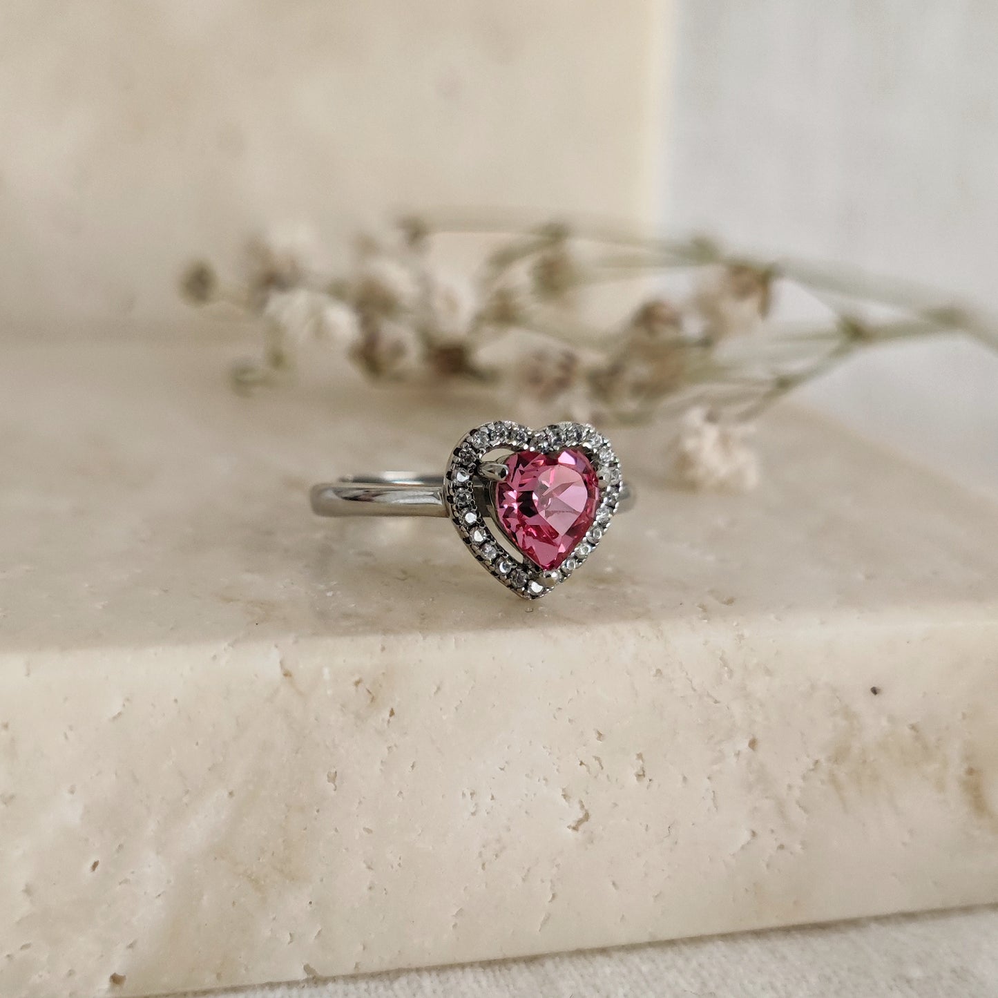 Anello di fidanzamento Cuore di Cristallo, Rosa
