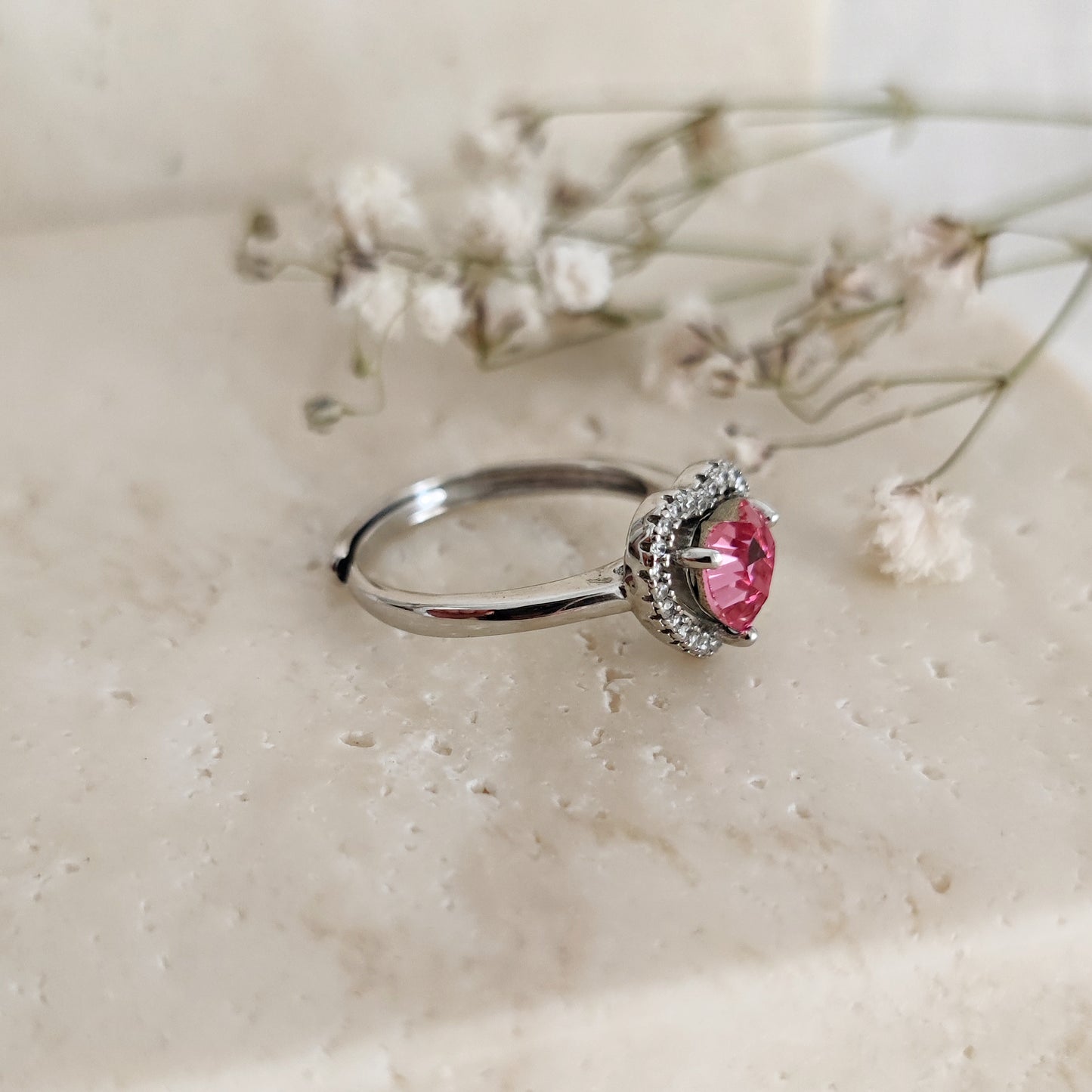 Anello di fidanzamento Cuore di Cristallo, Rosa