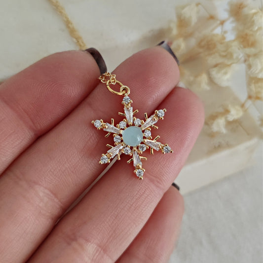 Collana "Ice Snowflake" con Fluorite