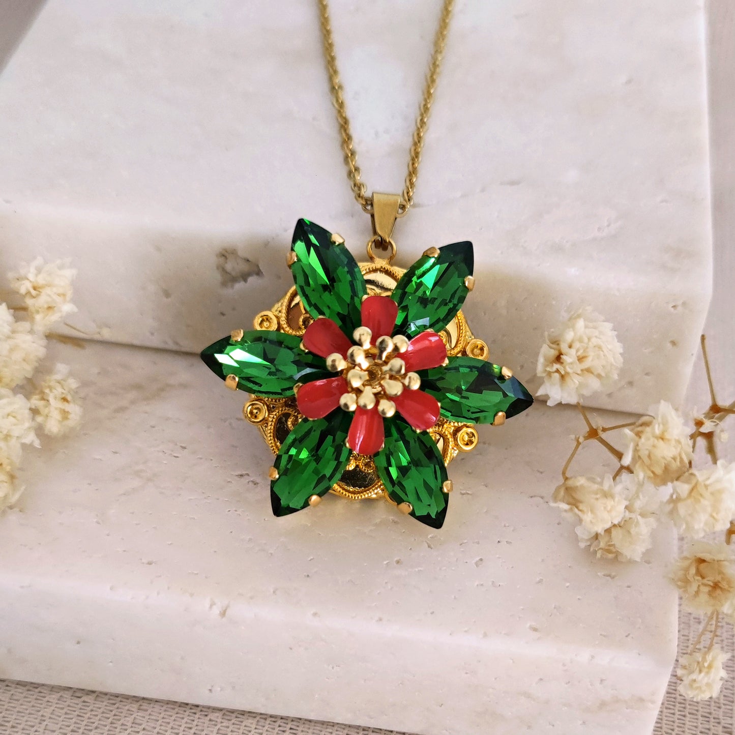 Anastasia Necklace Together in Paris FERN GREEN D GLASS
