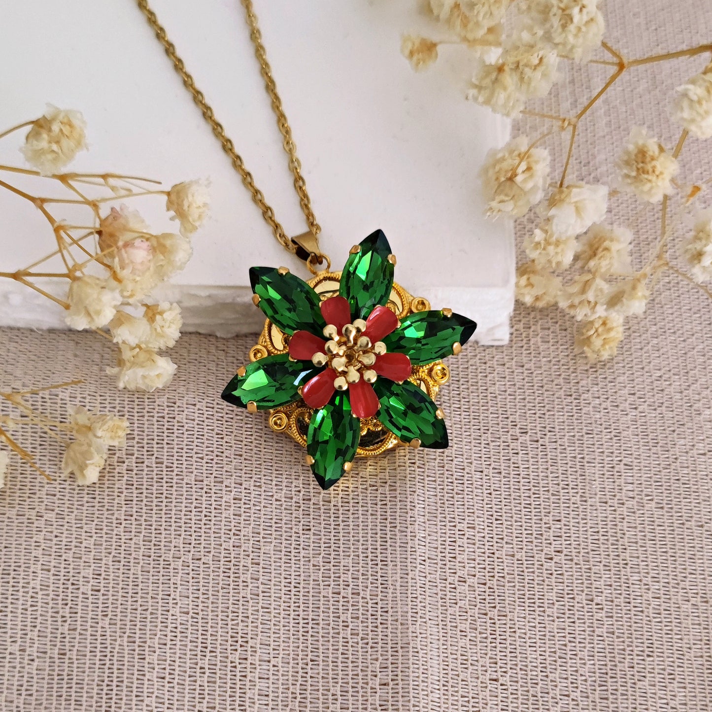 Anastasia Necklace Together in Paris FERN GREEN D GLASS