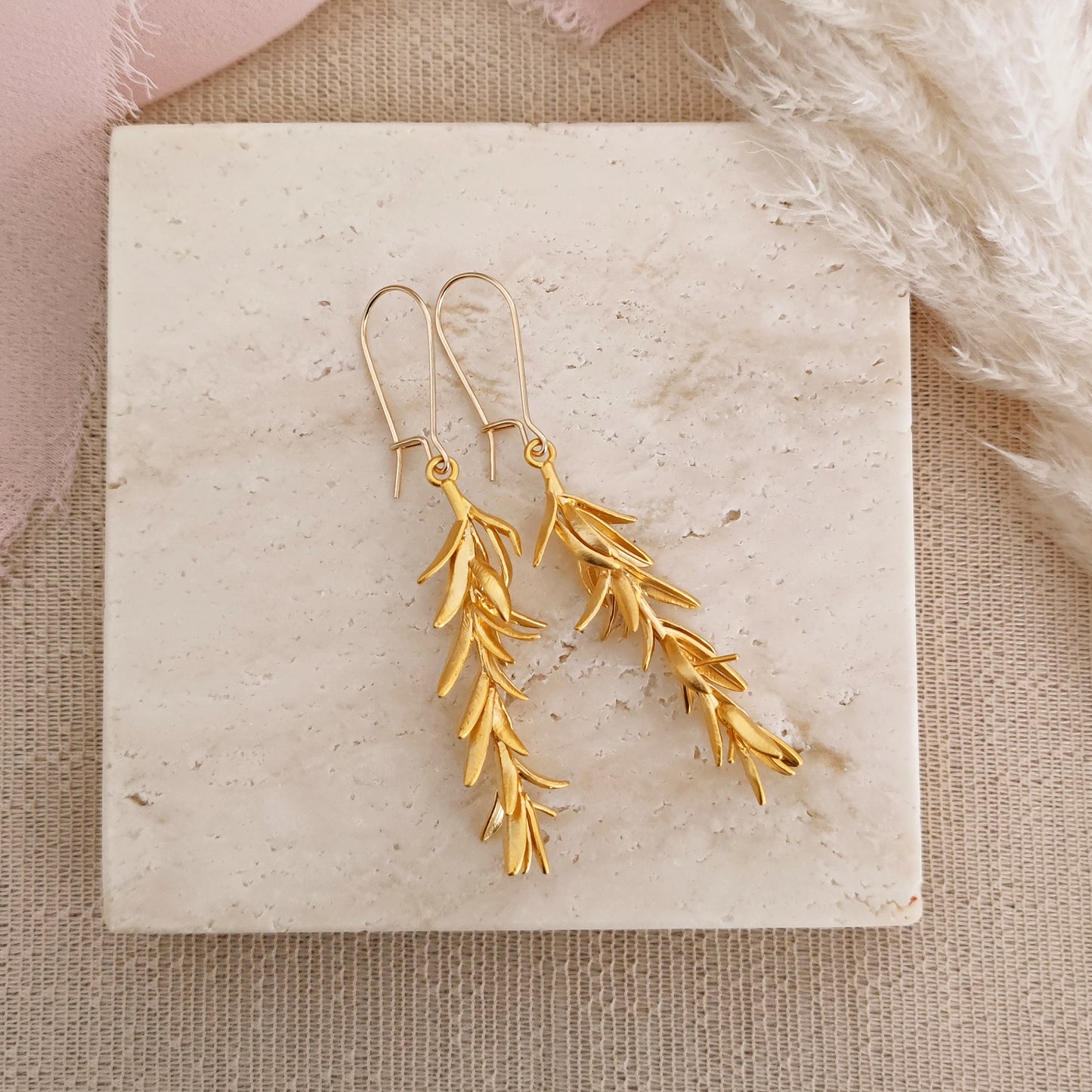 Rosemary Leaves Earrings, Rosemary Dangling Earrings, Twig Branch Earrings, Plant Nature Lover, Botanical Wildflower Earrings