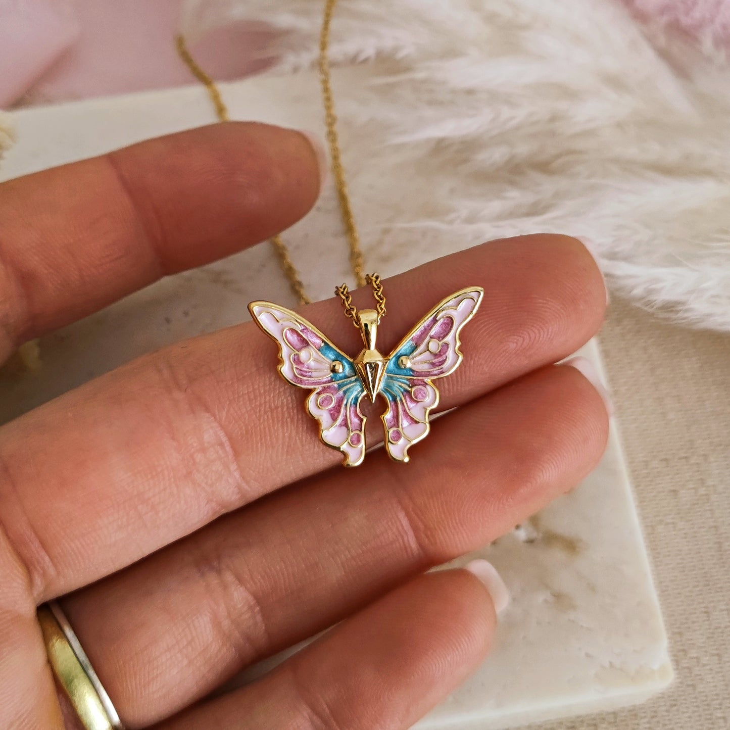 Fairy Pearls Princess Necklace, Mariposa and Pearls Necklace, PrincessCore Butterfly and Pearls Necklace, Coquette Aesthetic, Fairy Princess