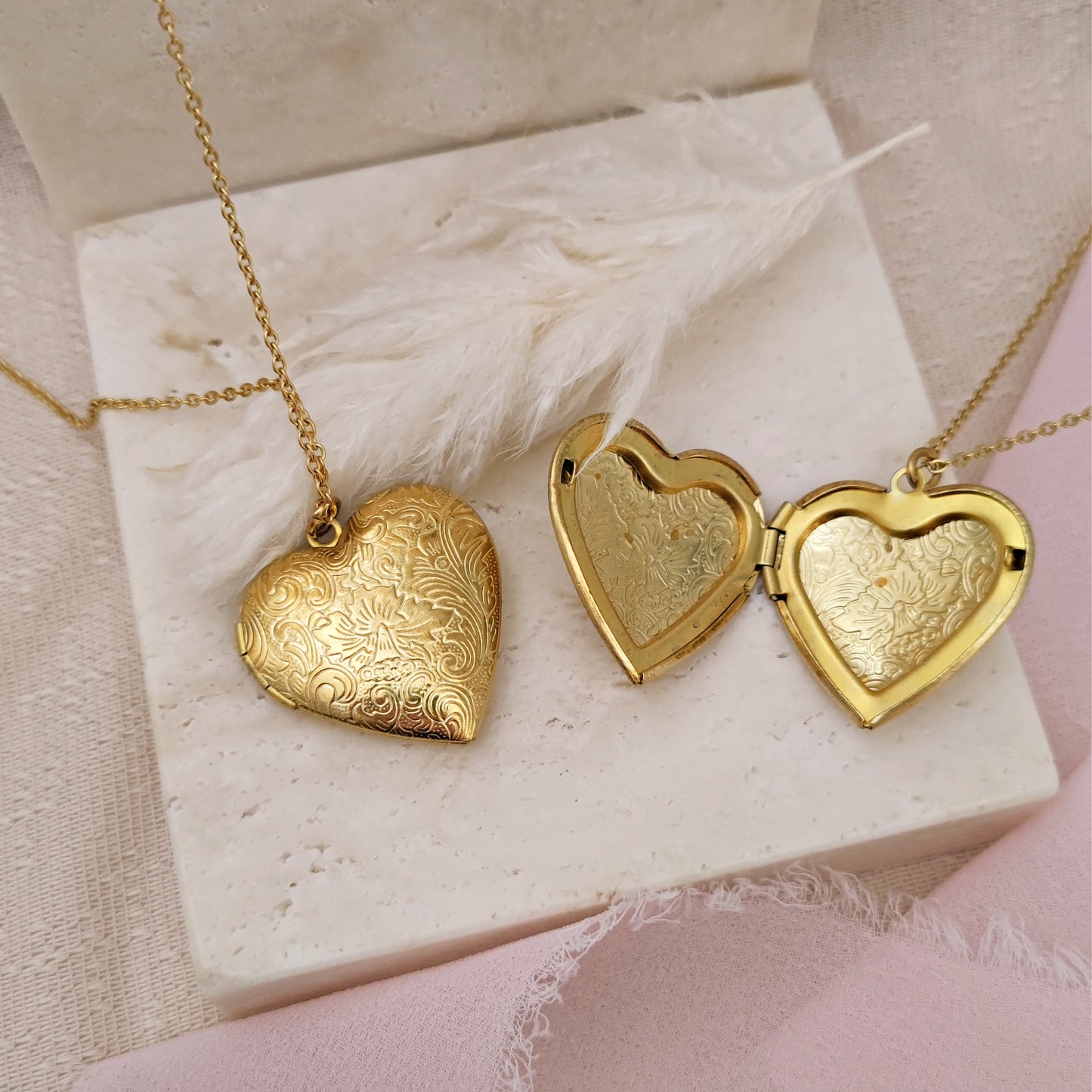 Heart Locket Necklace, Friendship Necklace, Medium size