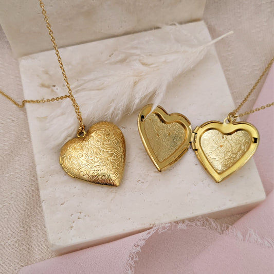 Heart Locket Necklace, Friendship Necklace, Medium size