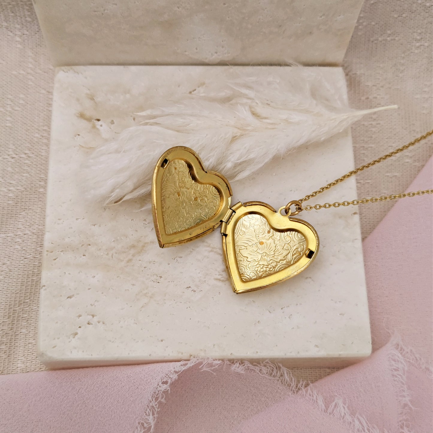 Heart Locket Necklace, Friendship Necklace, Medium size