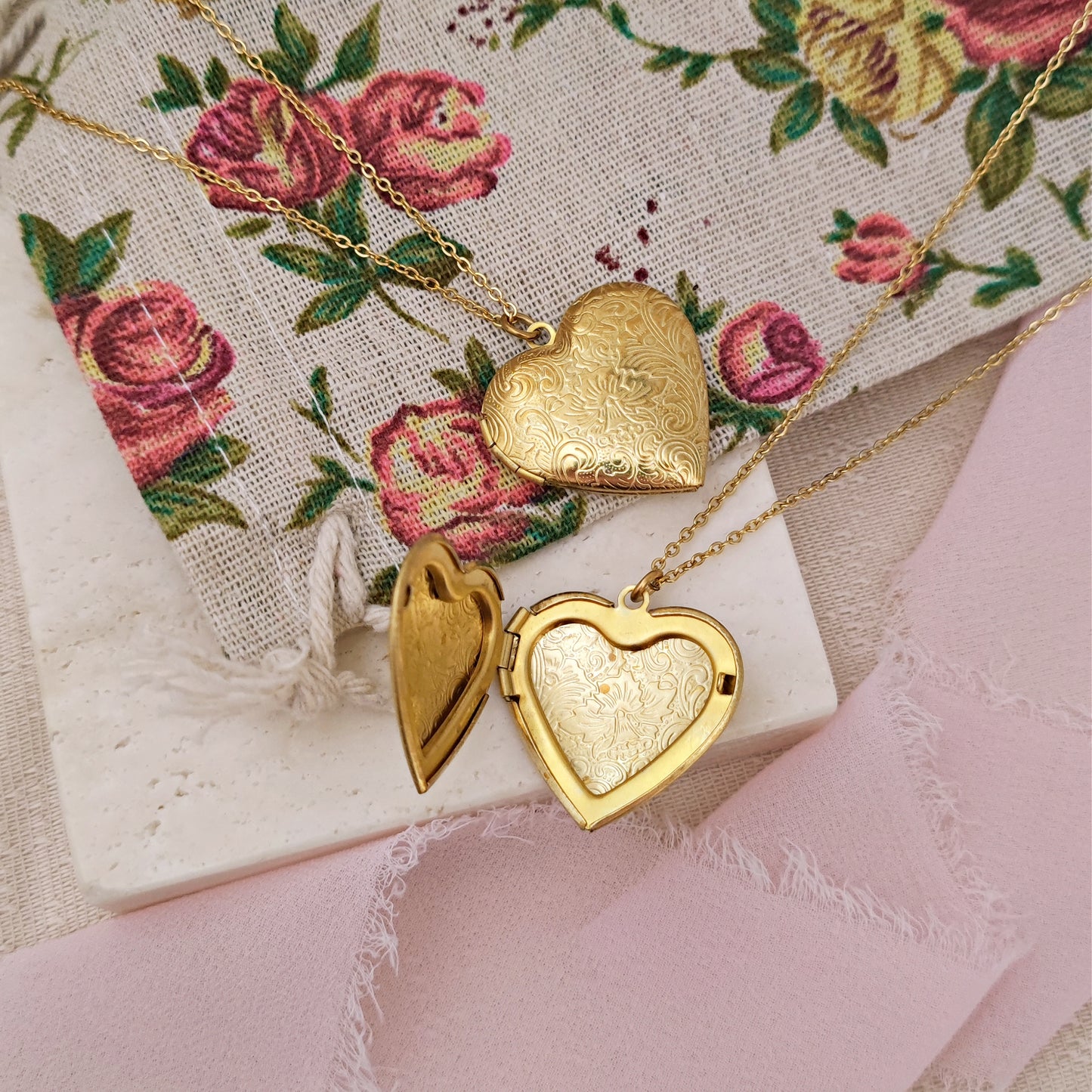 Heart Locket Necklace, Friendship Necklace, Medium size