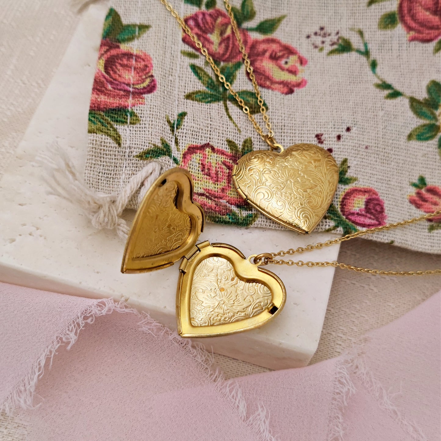 Heart Locket Necklace, Friendship Necklace, Medium size