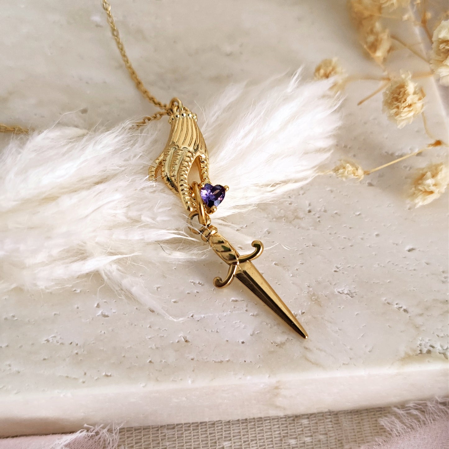 Enemies To Lovers Necklace, Sword and Heart Necklace, Bookish Necklace, Dark Academia Necklace, Book Lover Necklace