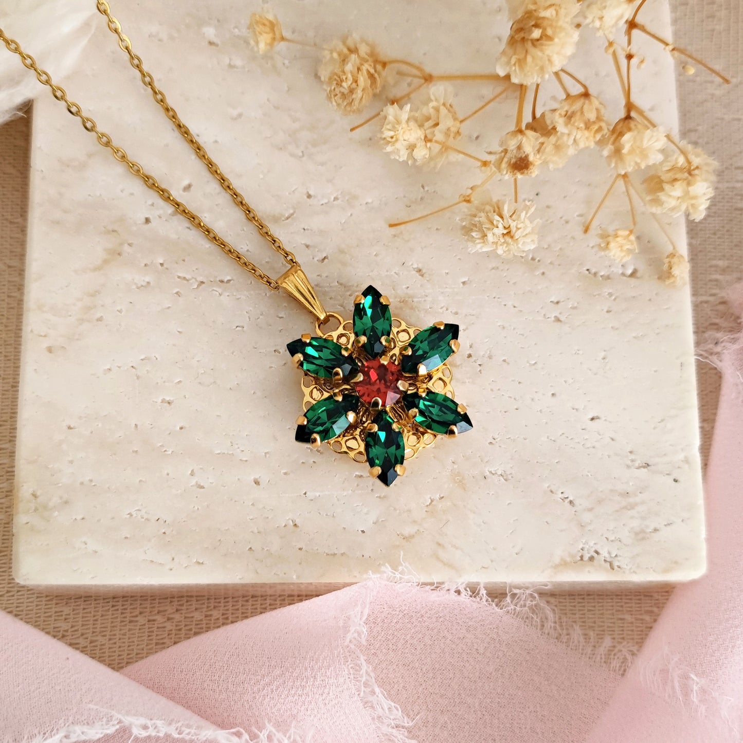 Anastasia Together in Paris Engraved Necklace New Color MAJESTIC GREEN M