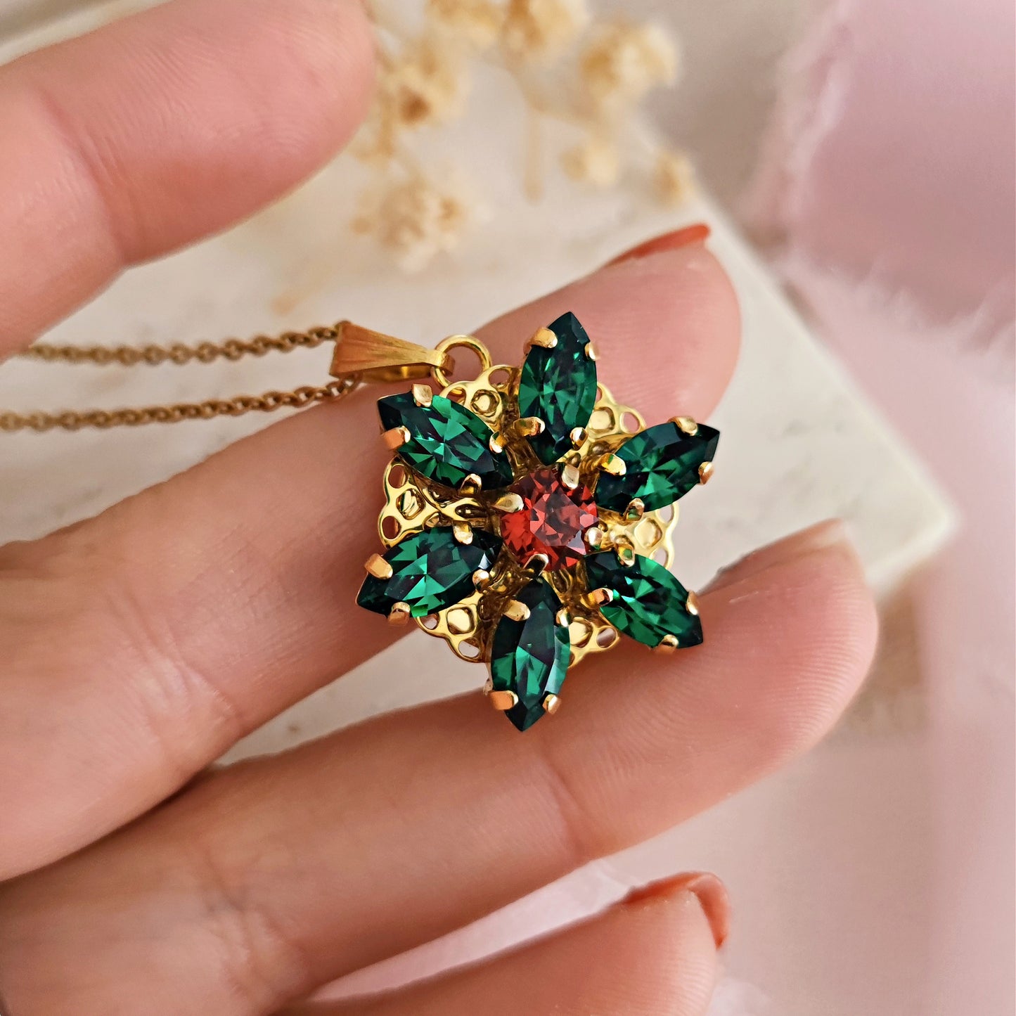 Anastasia Together in Paris Engraved Necklace New Color MAJESTIC GREEN M