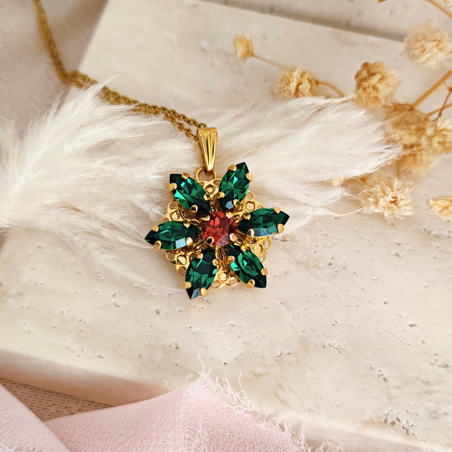 Anastasia Together in Paris Engraved Necklace New Color MAJESTIC GREEN M