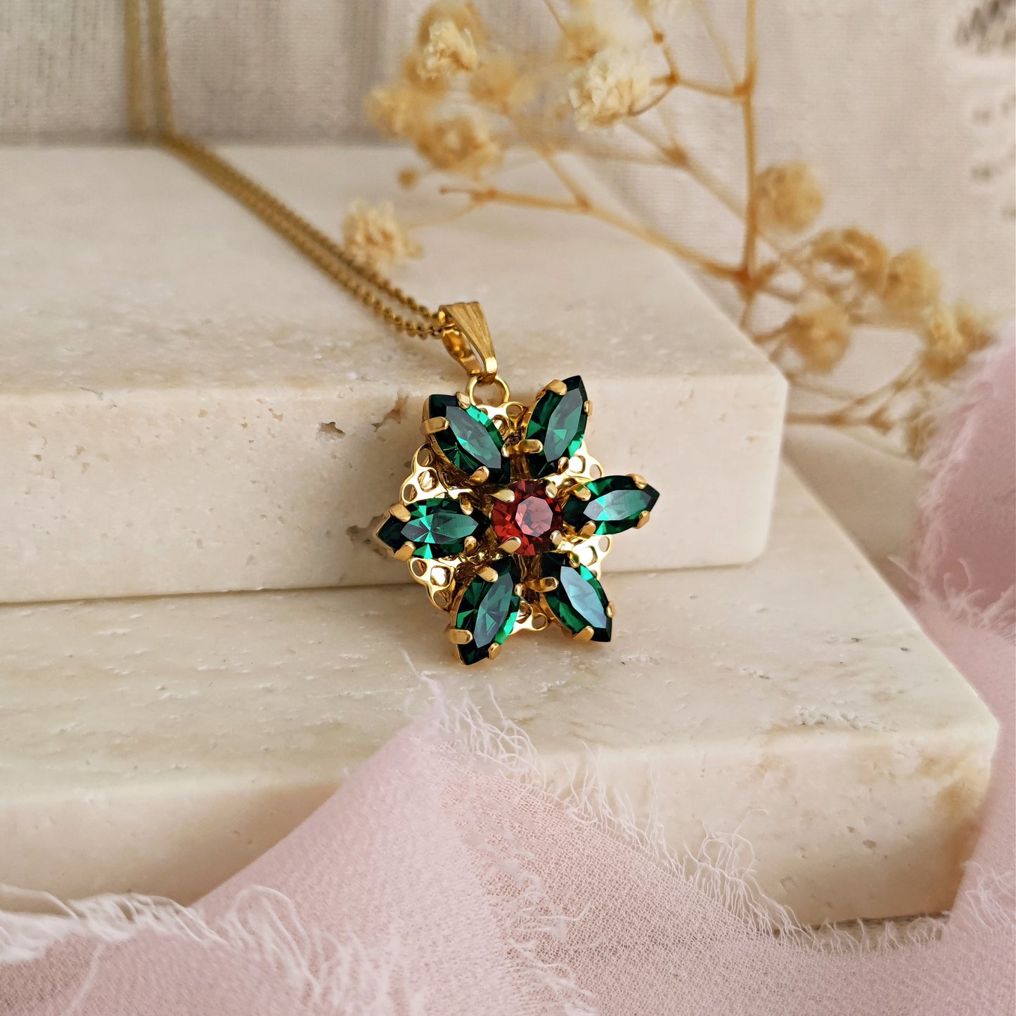 Anastasia Together in Paris Engraved Necklace New Color MAJESTIC GREEN M