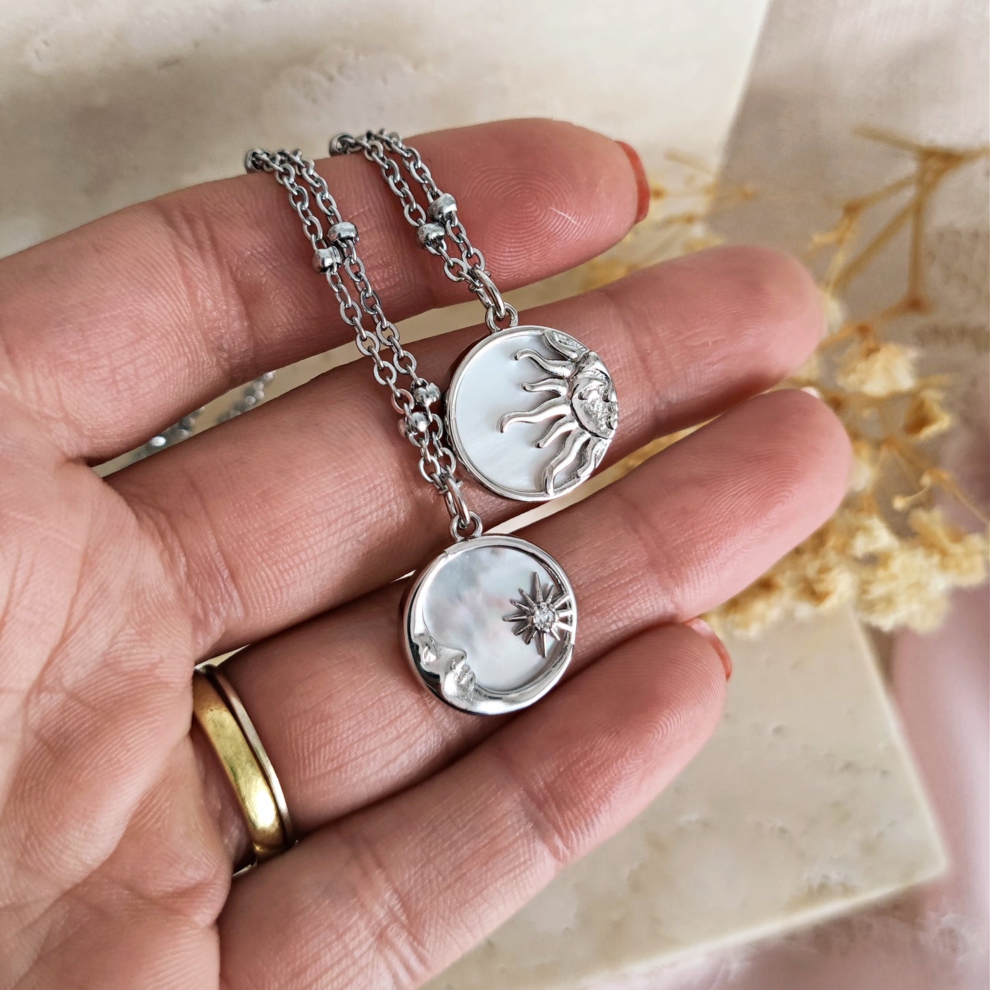 Collane friendship "My Sun" e "My Moon" - silver + gold
