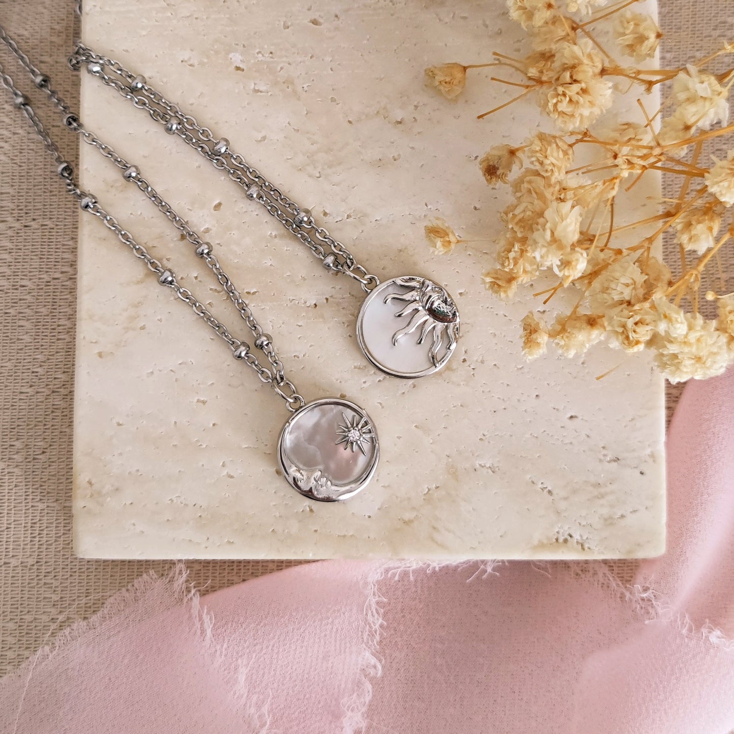 Collane friendship "My Sun" e "My Moon" - silver + gold