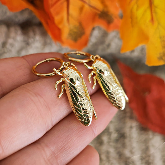 "Cicada" golden earrings