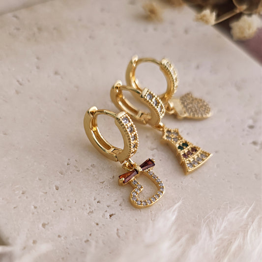 Set di tre mono-orecchini "Holly Jolly Christmas"