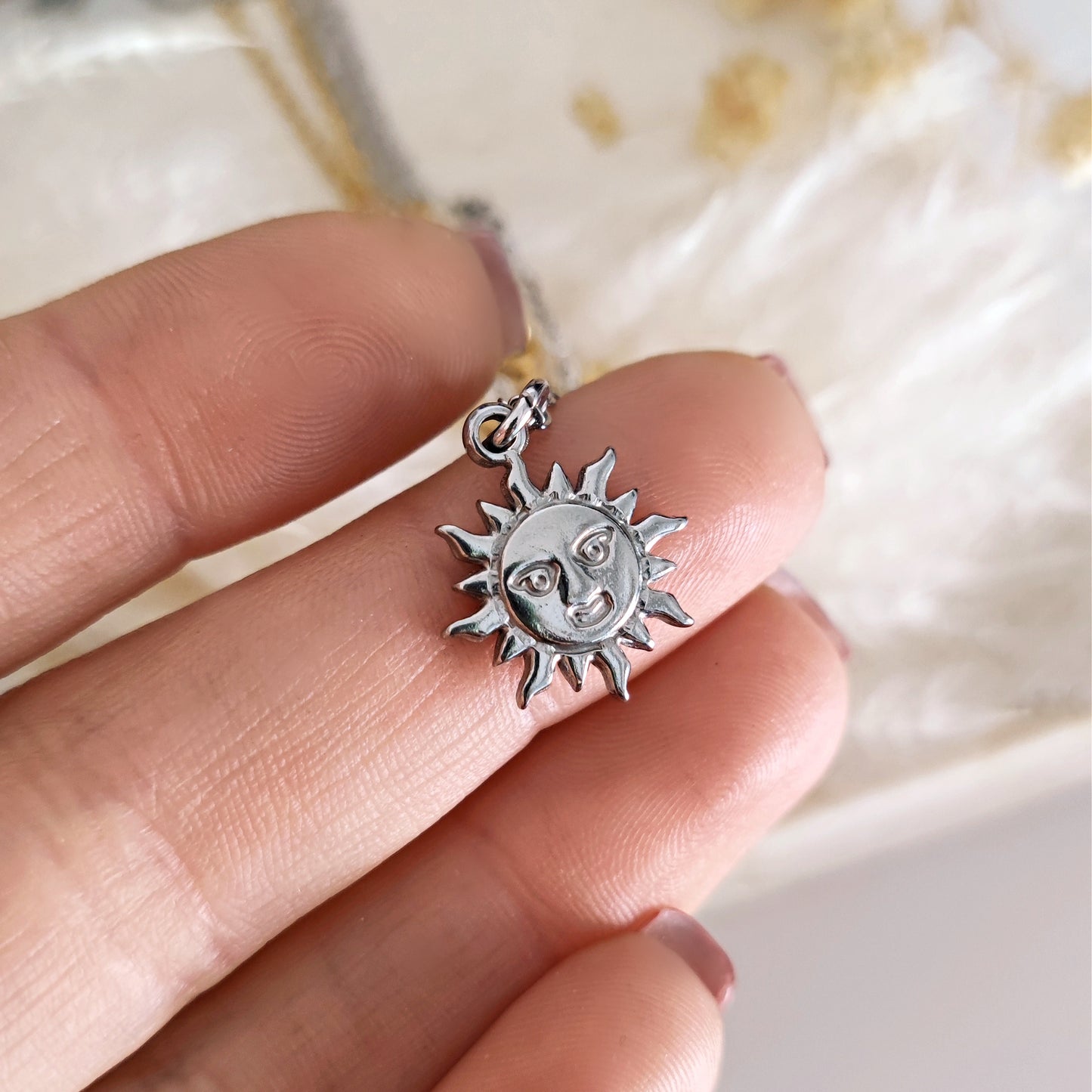 Sun Face Necklace, Gold or Silver Sun Necklace, Aesthetic Necklace, Mythology Necklace // HELIOS