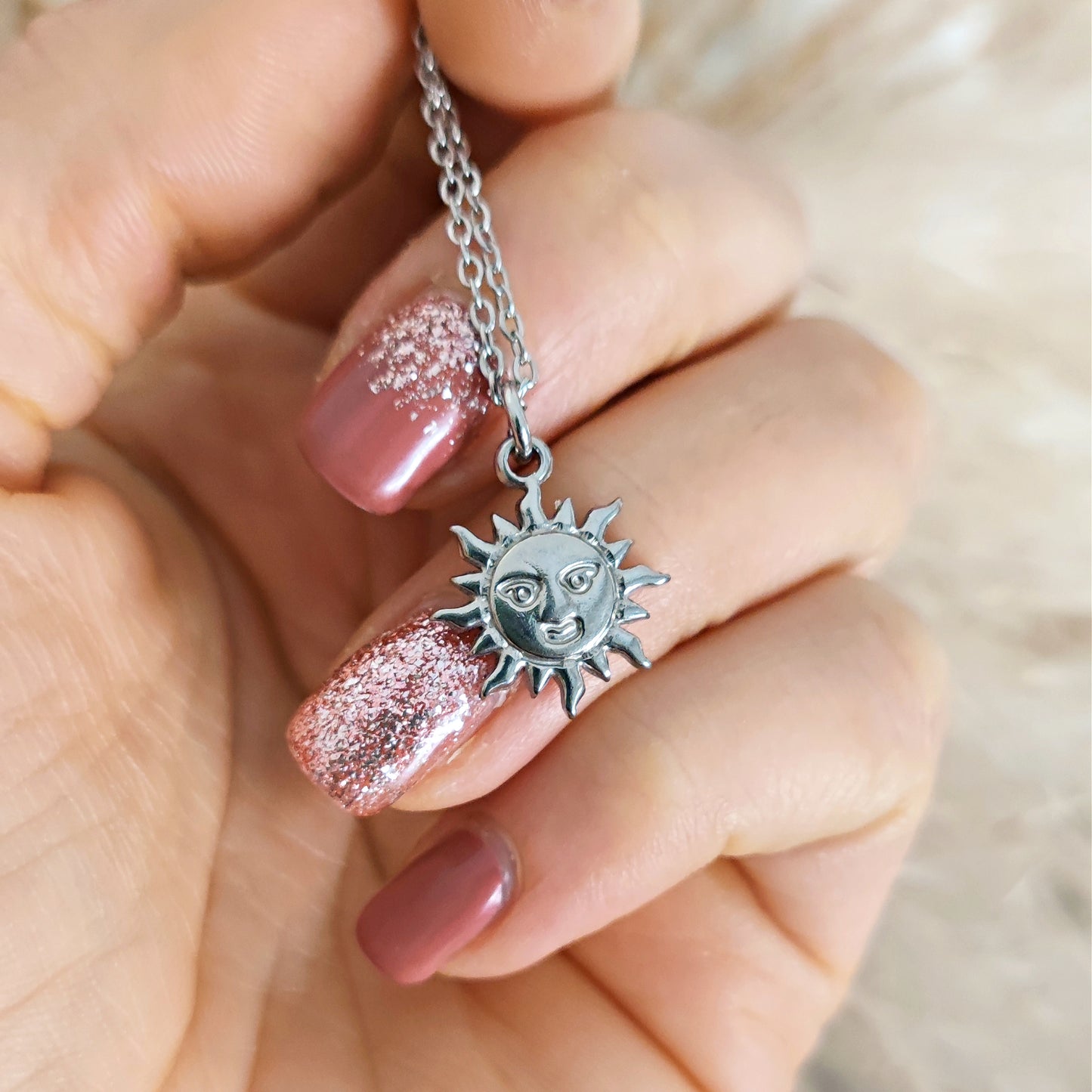 Sun Face Necklace, Gold or Silver Sun Necklace, Aesthetic Necklace, Mythology Necklace // HELIOS