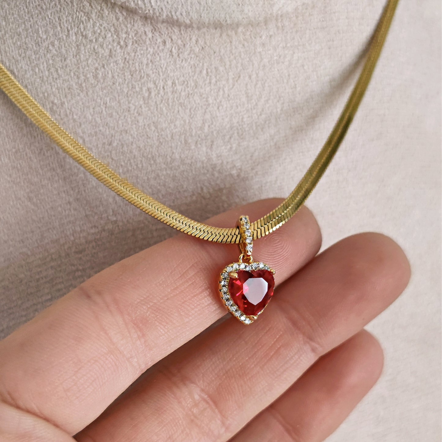 Collana cobra e cuore "Juliet" colore a scelta, oro