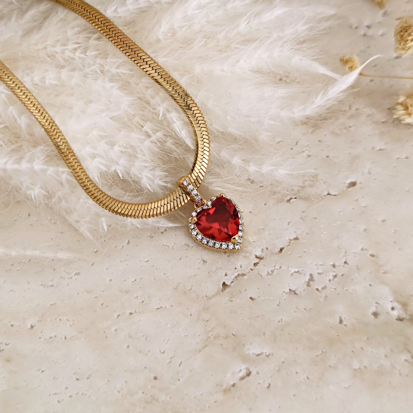 Collana cobra e cuore "Juliet" colore a scelta, oro
