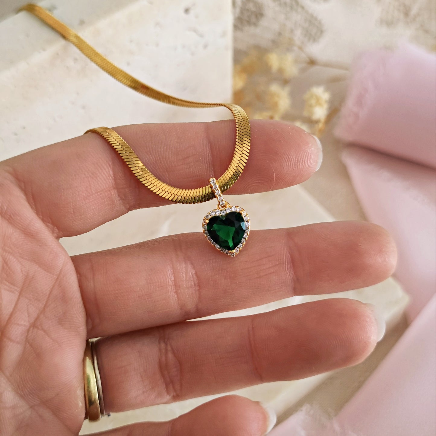 Collana cobra e cuore "Juliet" colore a scelta, oro