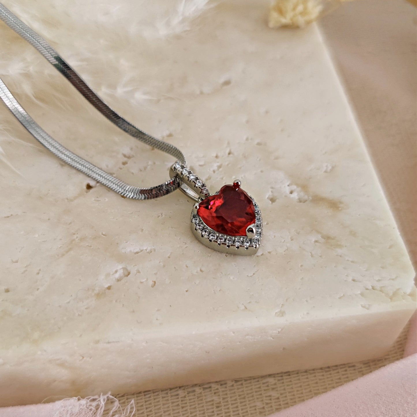 Collana cobra e cuore "Juliet" colore a scelta, argento