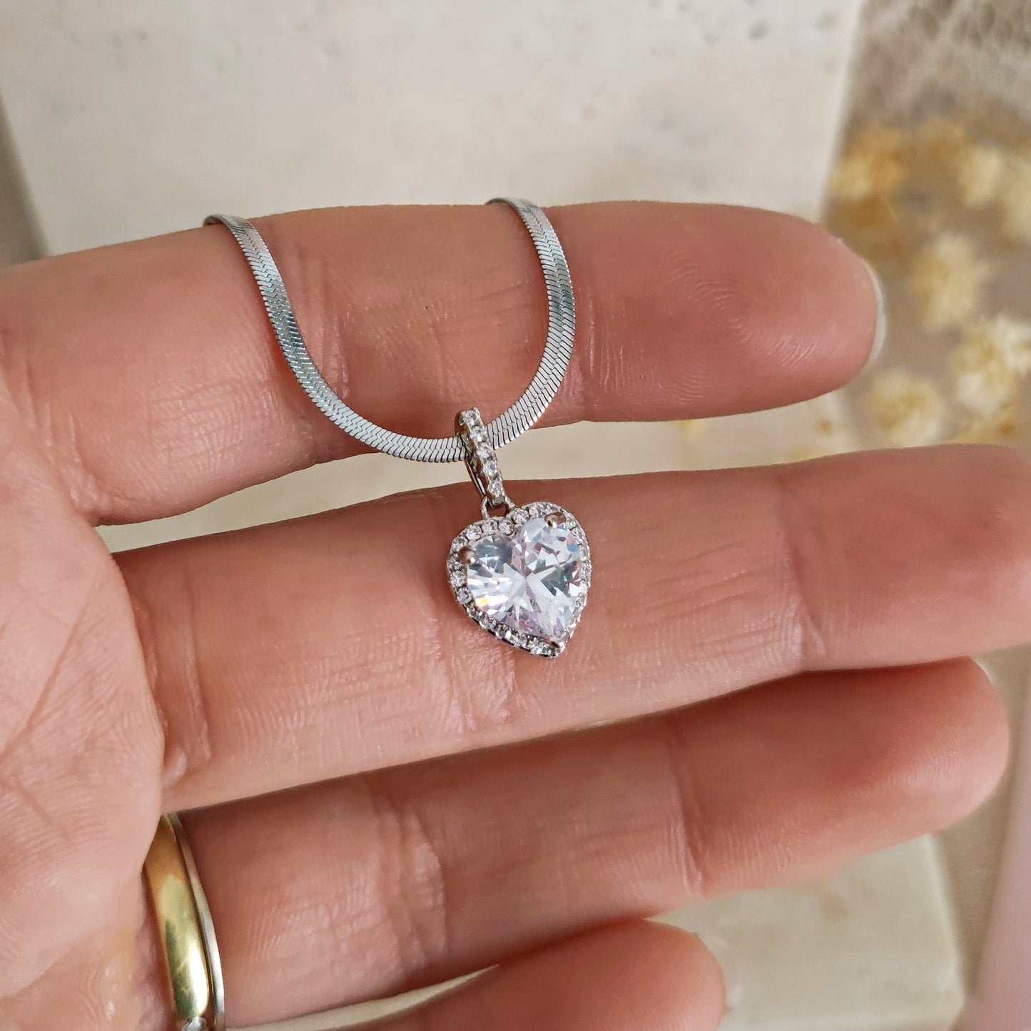 Collana cobra e cuore "Juliet" colore a scelta, argento