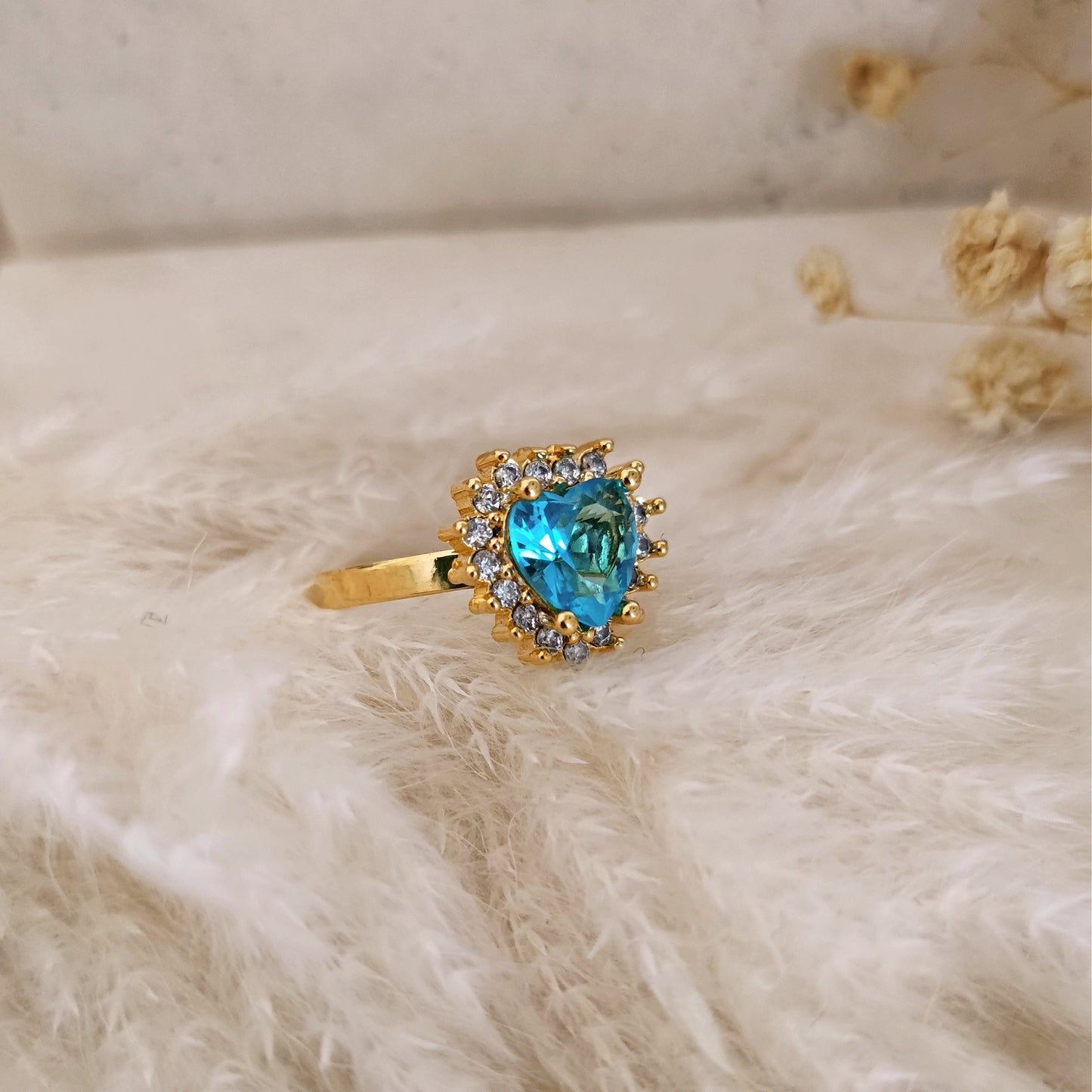 Anello "Princess Heart" con cuore Rosa o Azzurro