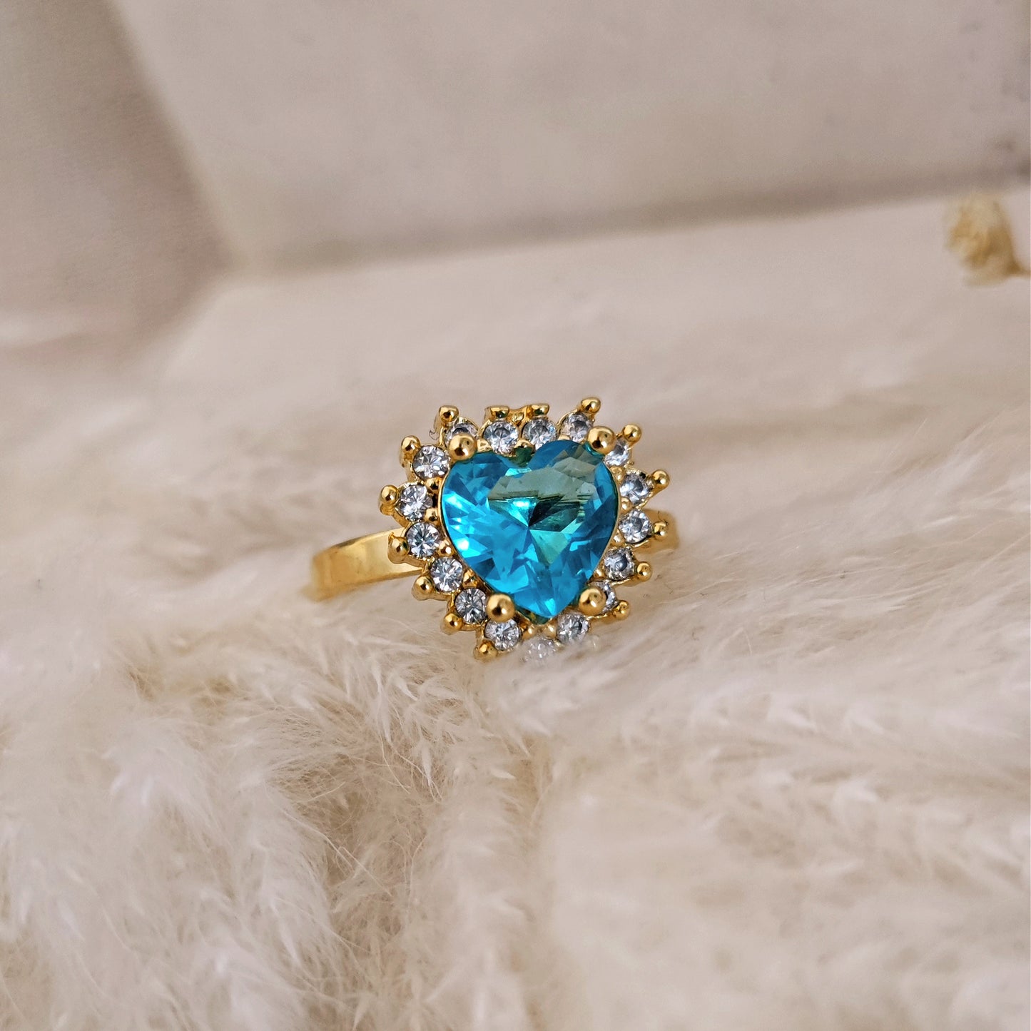 Anello "Princess Heart" con cuore Rosa o Azzurro