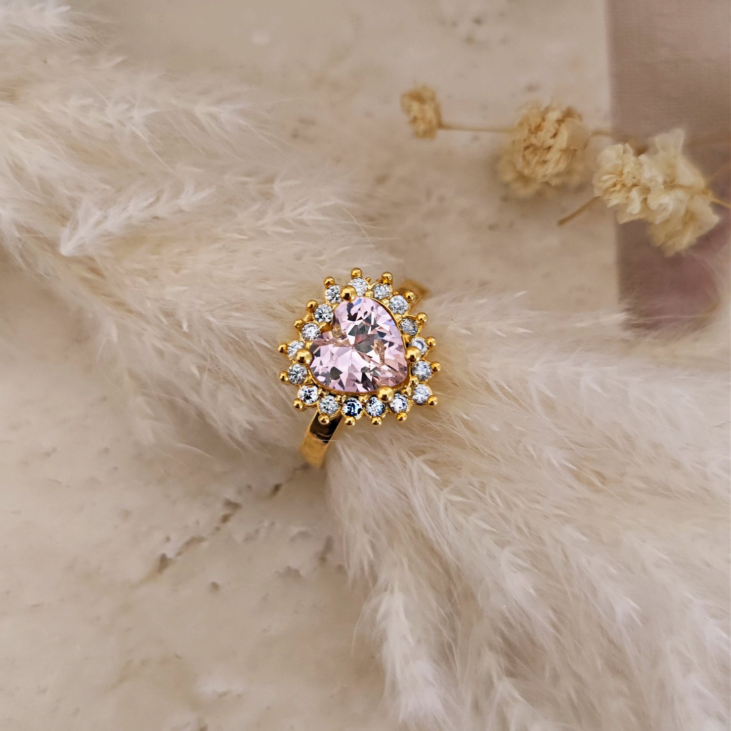 Anello "Princess Heart" con cuore Rosa o Azzurro