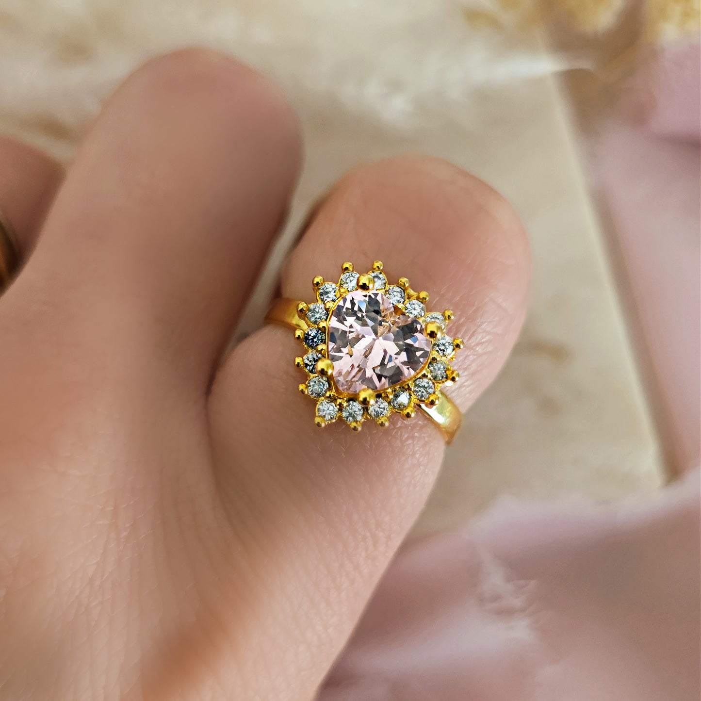 Anello "Princess Heart" con cuore Rosa o Azzurro