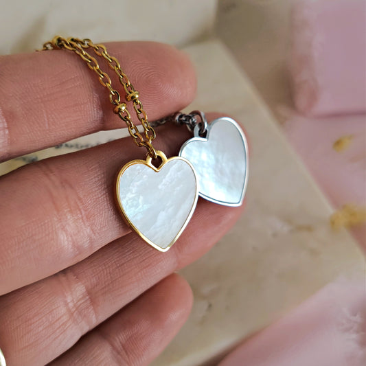 "Love Yourself" necklace with Mother of Pearl and engraving