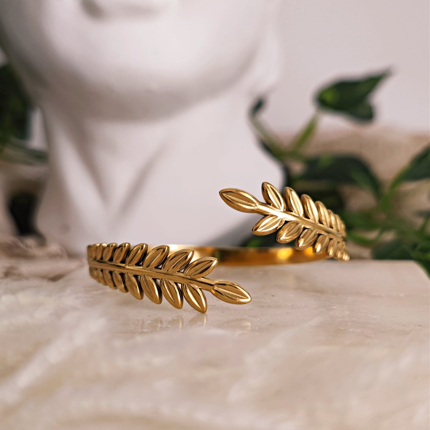 Stainless Steel "Goddess Wrap" rigid bangle bracelet