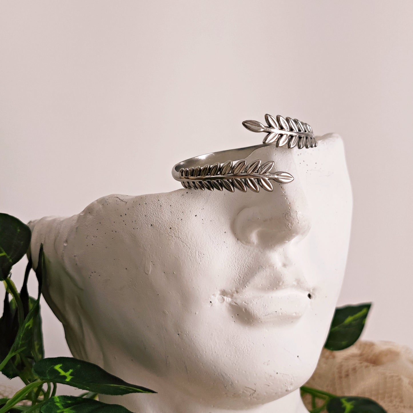 Stainless Steel "Goddess Wrap" rigid bangle bracelet