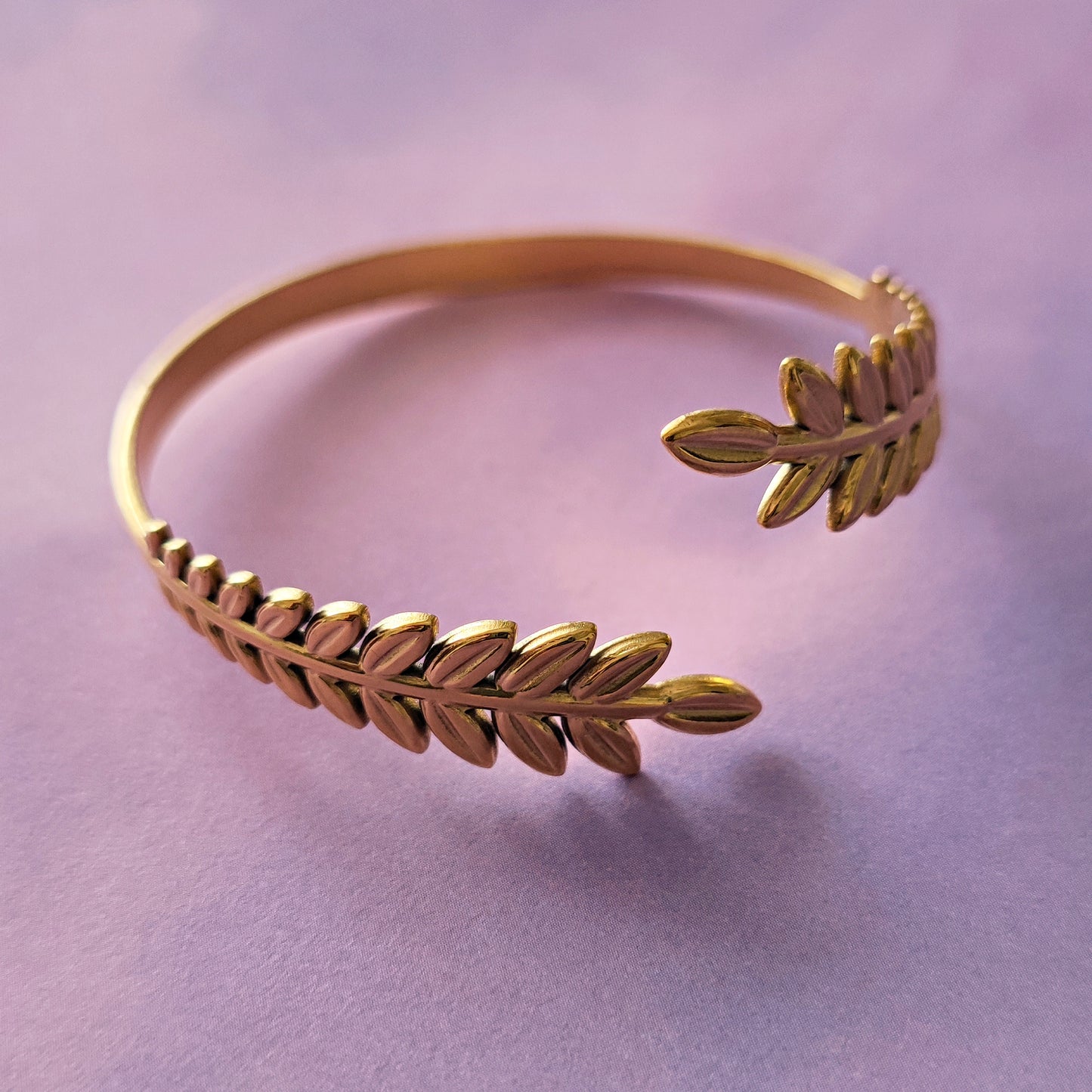 Stainless Steel "Goddess Wrap" rigid bangle bracelet