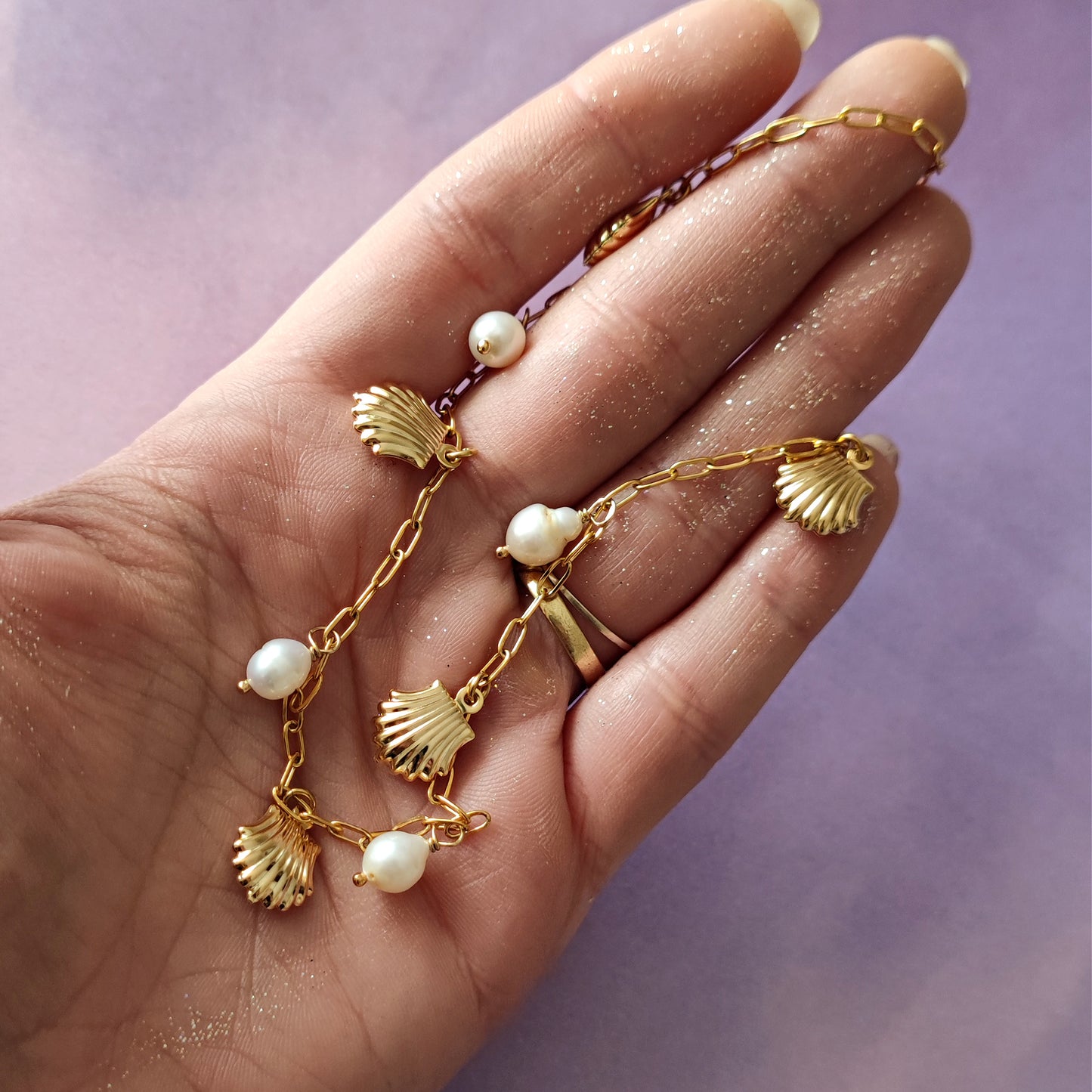 Collana choker "Tethys" con conchiglie e perle