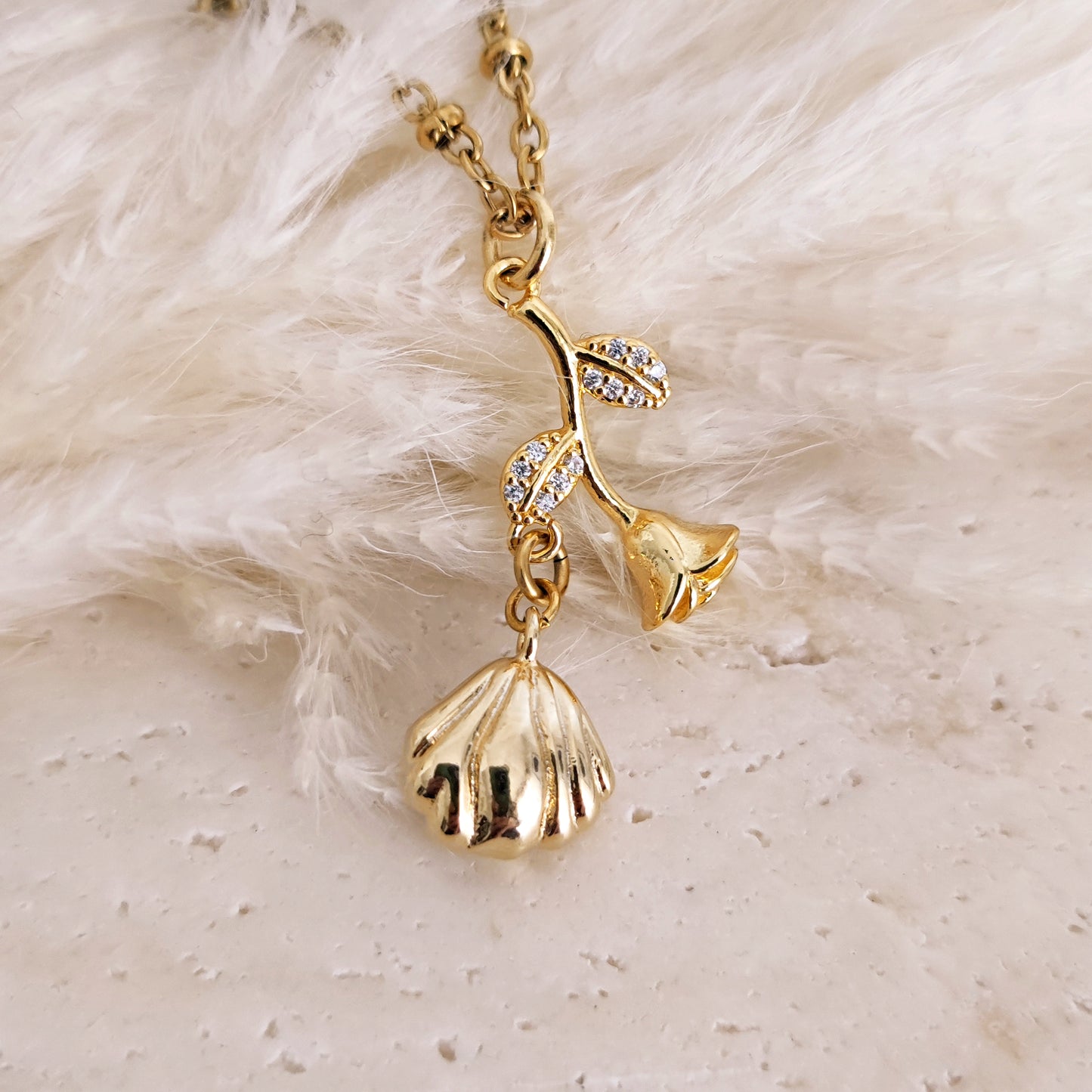 Collana "The Beauty of Aphrodite" rosa e conchiglia