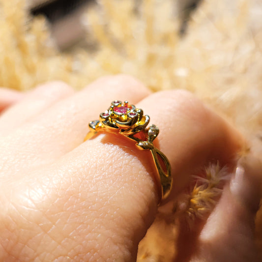 Anello regolabile "Aphrodite" con cristalli fuchsia