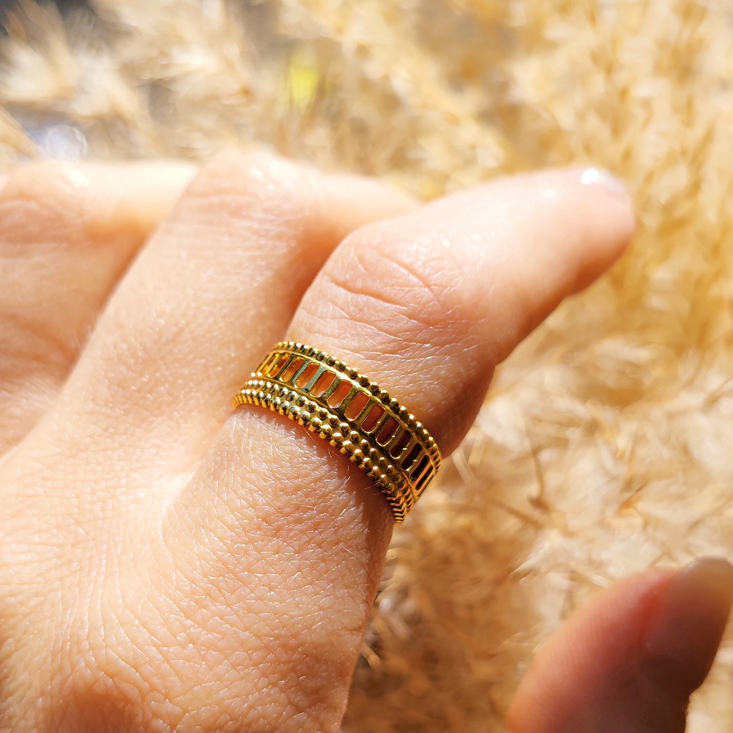 Anello regolabile "Ieròn" in acciaio