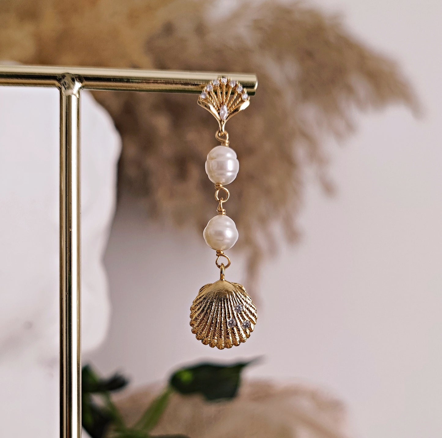 Orecchini "Goddess Aphrodite" perle e conchiglie