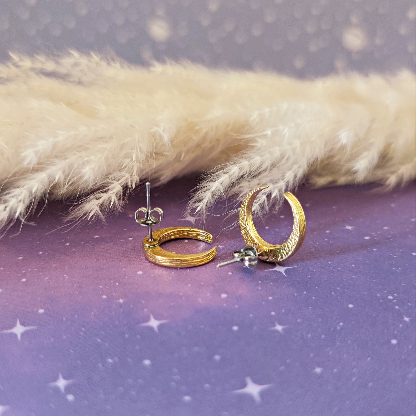 Orecchini a lobo "Magic Moon" in ottone