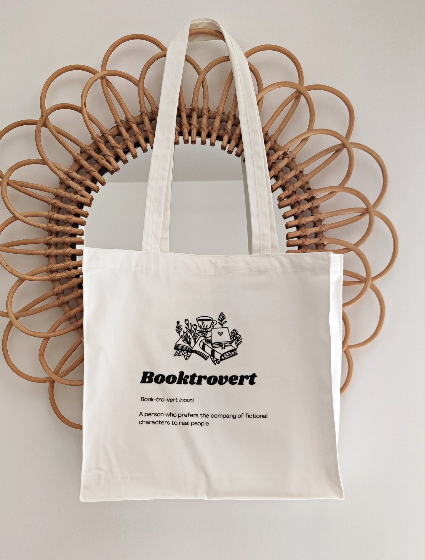 Booktrovert Tote Bag, Shopping Bag Bookish, Tote Bag per Book Lovers