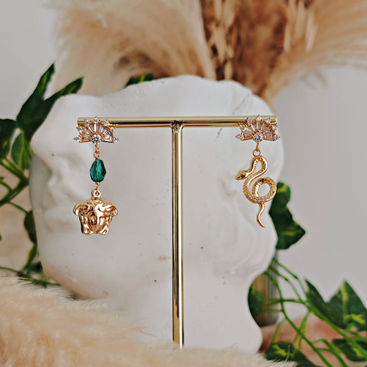 "Medusa" asymmetrical earrings