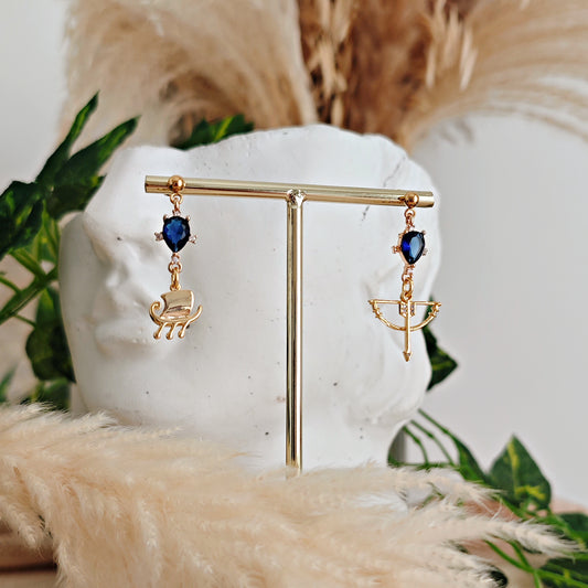 "Odysseus" asymmetrical earrings