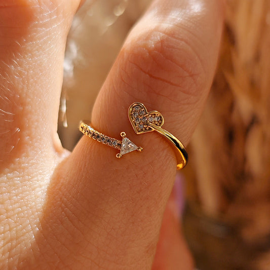"Eros & Psyche" Ring with Arrow and Heart