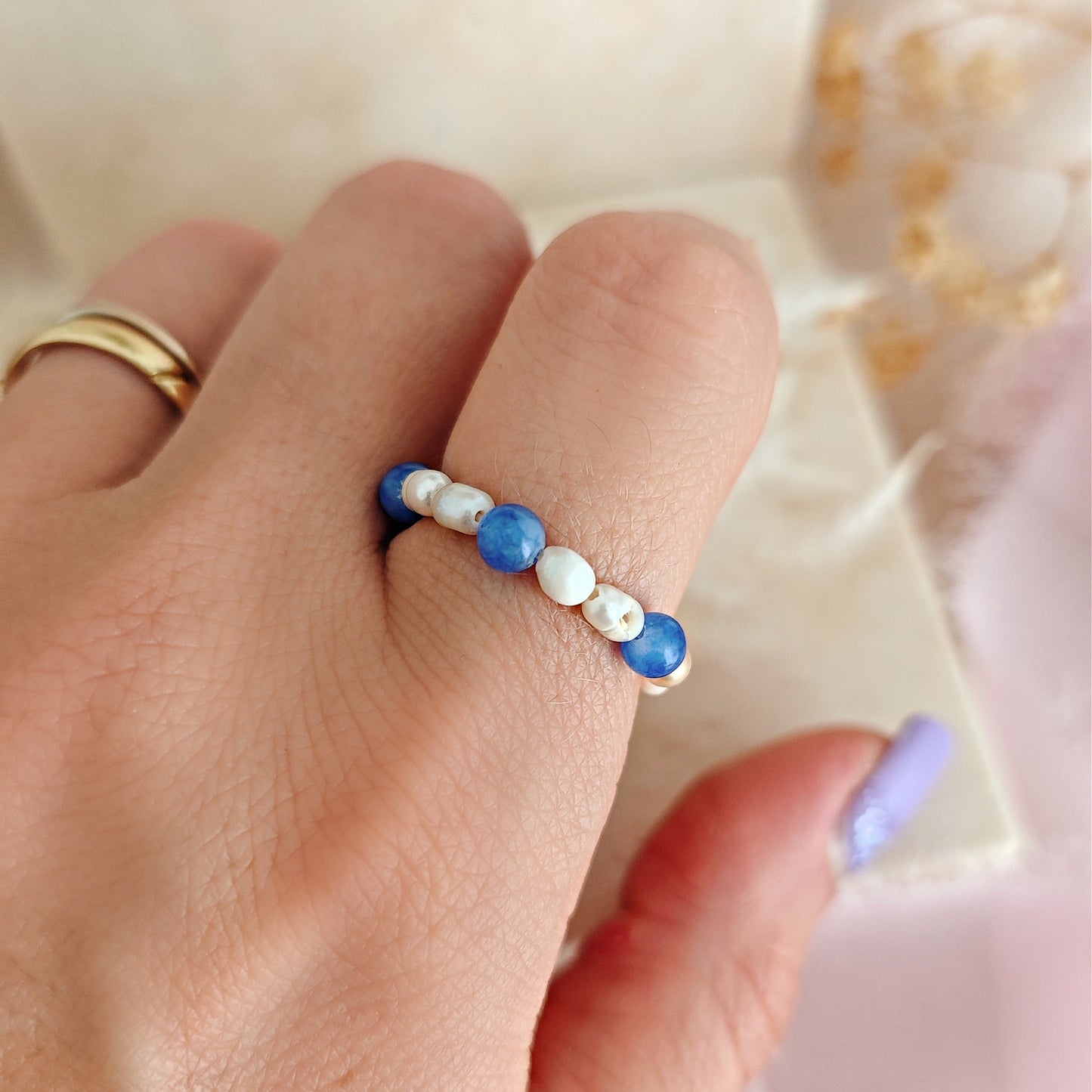 "Enchanted Meadow" beaded rings