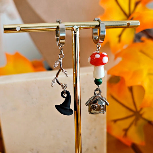 Orecchini "Mushrooms and Witches"